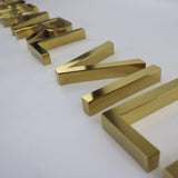 Customized Gold Stainless Steel Channel Letter Sign with Coating 3D Metal Name for Company Restaurant Shop