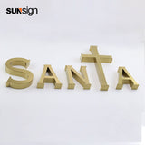 3D Metal Logo Gold Coated Stainless Steel Channel Letters For Indoor Office Company Wall Signs