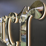 Custom polished finish 3D acrylic stainless steel channel letters waterproof led backlit letter sign with beveled face