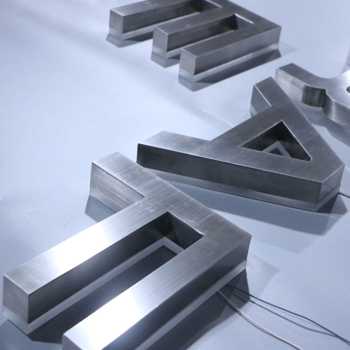 Acrylic Reverse Signage Custom led sign acrylic brushed silver channel letter 3d backlit signa ...