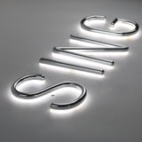 Business sign board logo office indoor outdoor backlit illuminated company wall signage silver coating led 3d letter sign