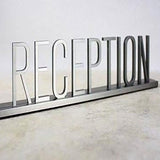 Custom Stainless Steel Hotel Signage Free Standing 3D Cut Letters Front Desk Reception Sign