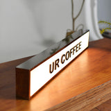 Coffee Shop Desk LED Light Box Rectangle Front Luminous Acrylic Lightbox Aluminium Frame