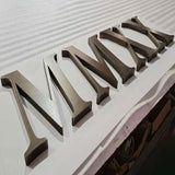 Brushed Vintage Metal Non Illuminate Signage Letters Customized Brass Channel letters Signs