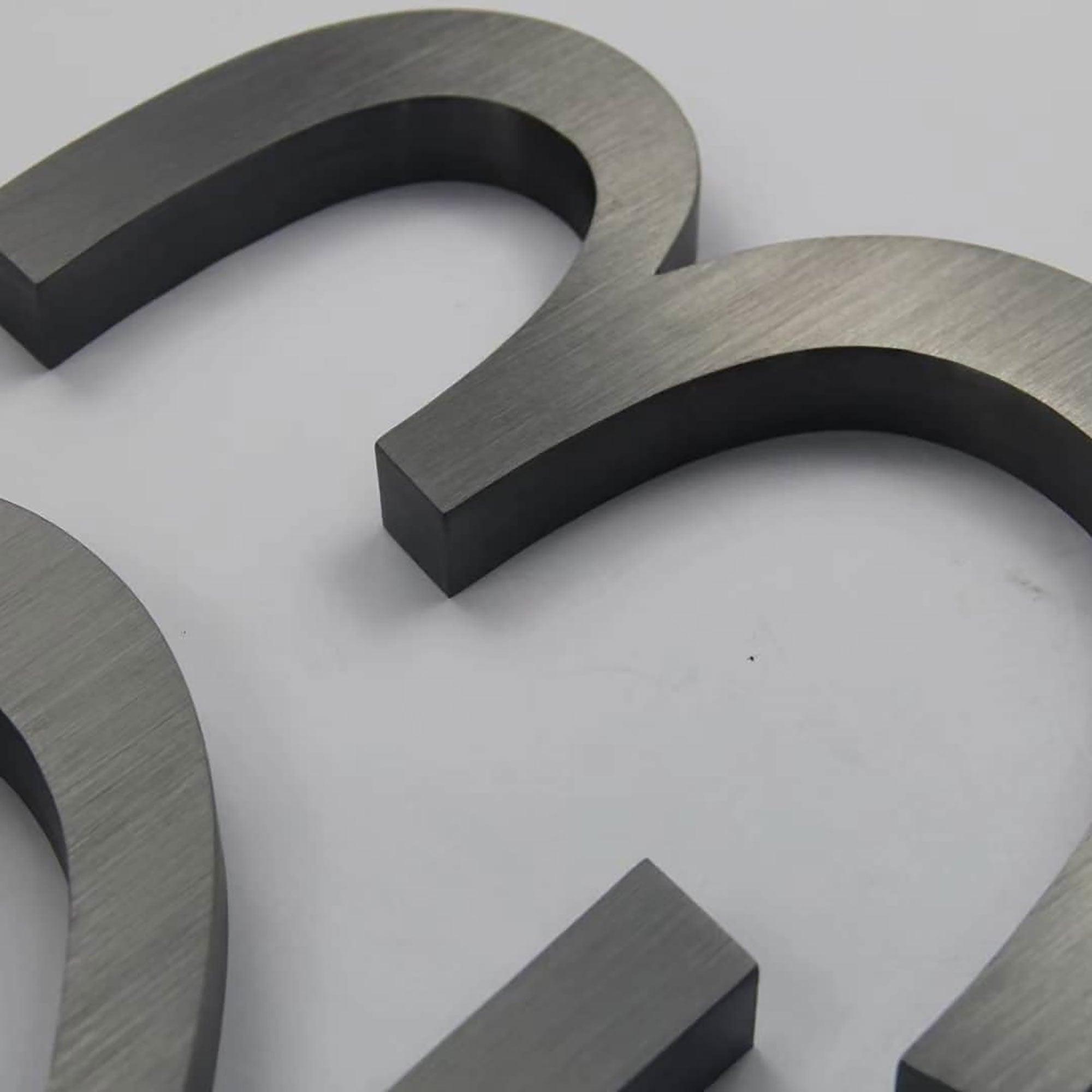 Customized Stainless Steel Letters Brushed Metal Channel Letters Indoor House Number Sign