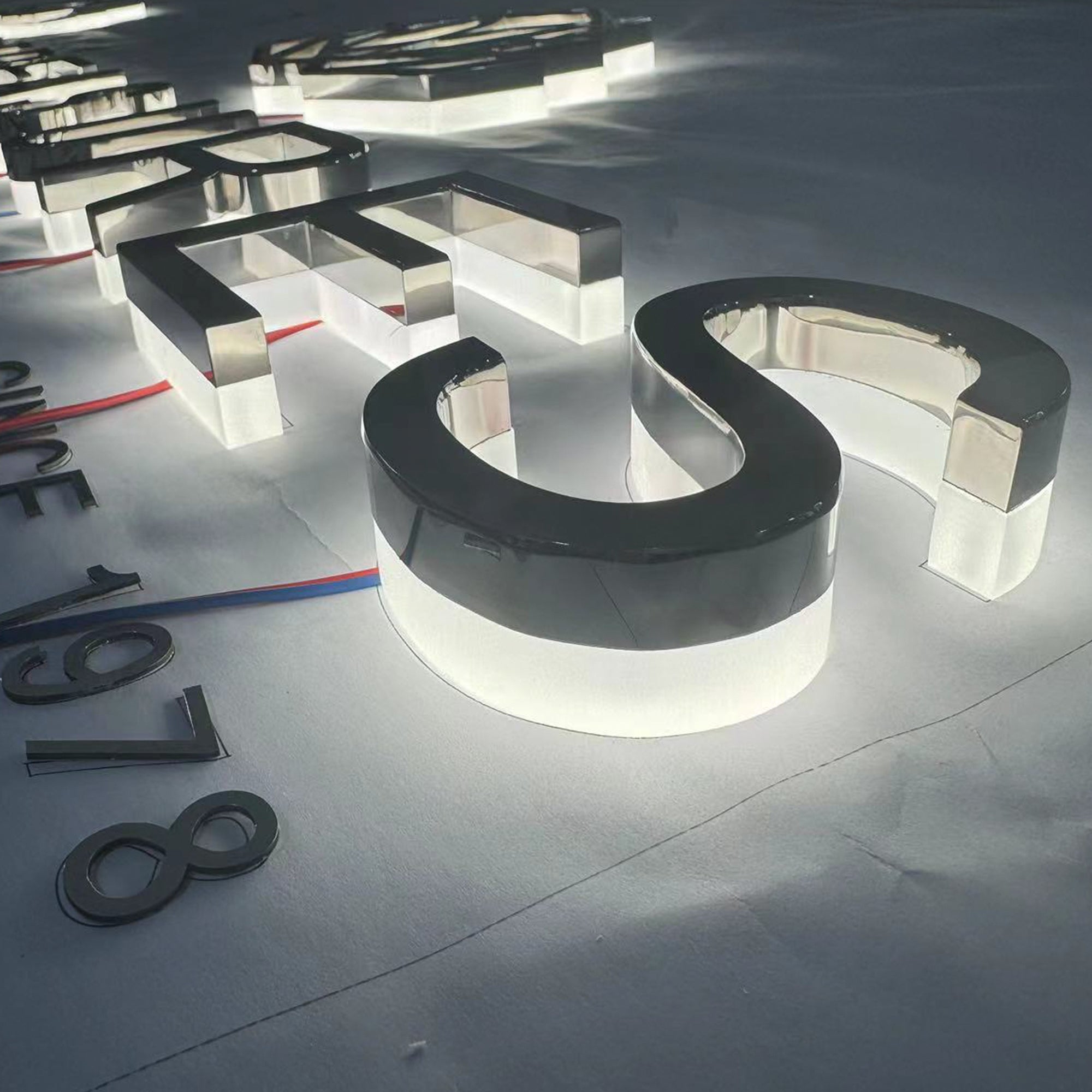 Company brand logo letters sign backlit business channel letters signs outdoor 3d led signboard