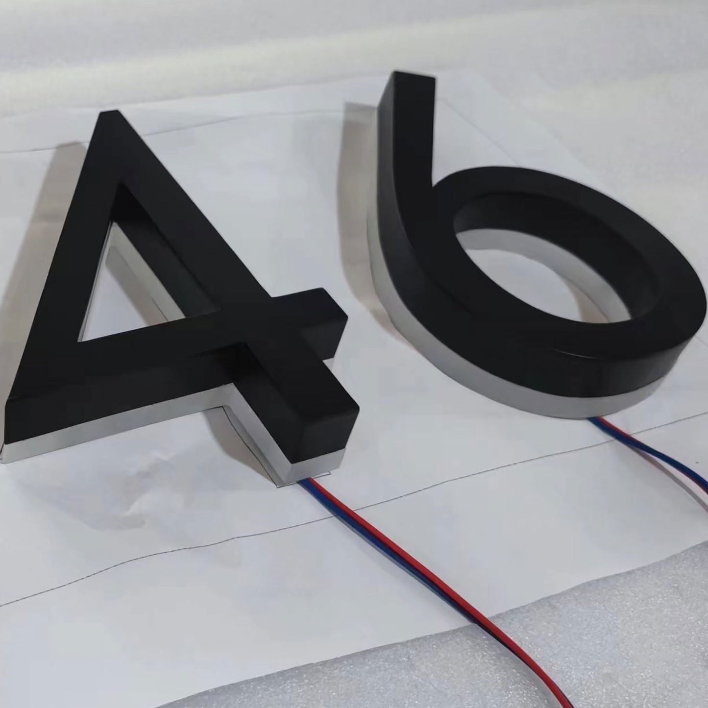 Shop Front LED Signs Office Indoor Room Numbers Backlit Brushed Channel Letters Home Address 3D Numbers