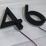 Shop Front LED Signs Office Indoor Room Numbers Backlit Brushed Channel Letters Home Address 3D Numbers