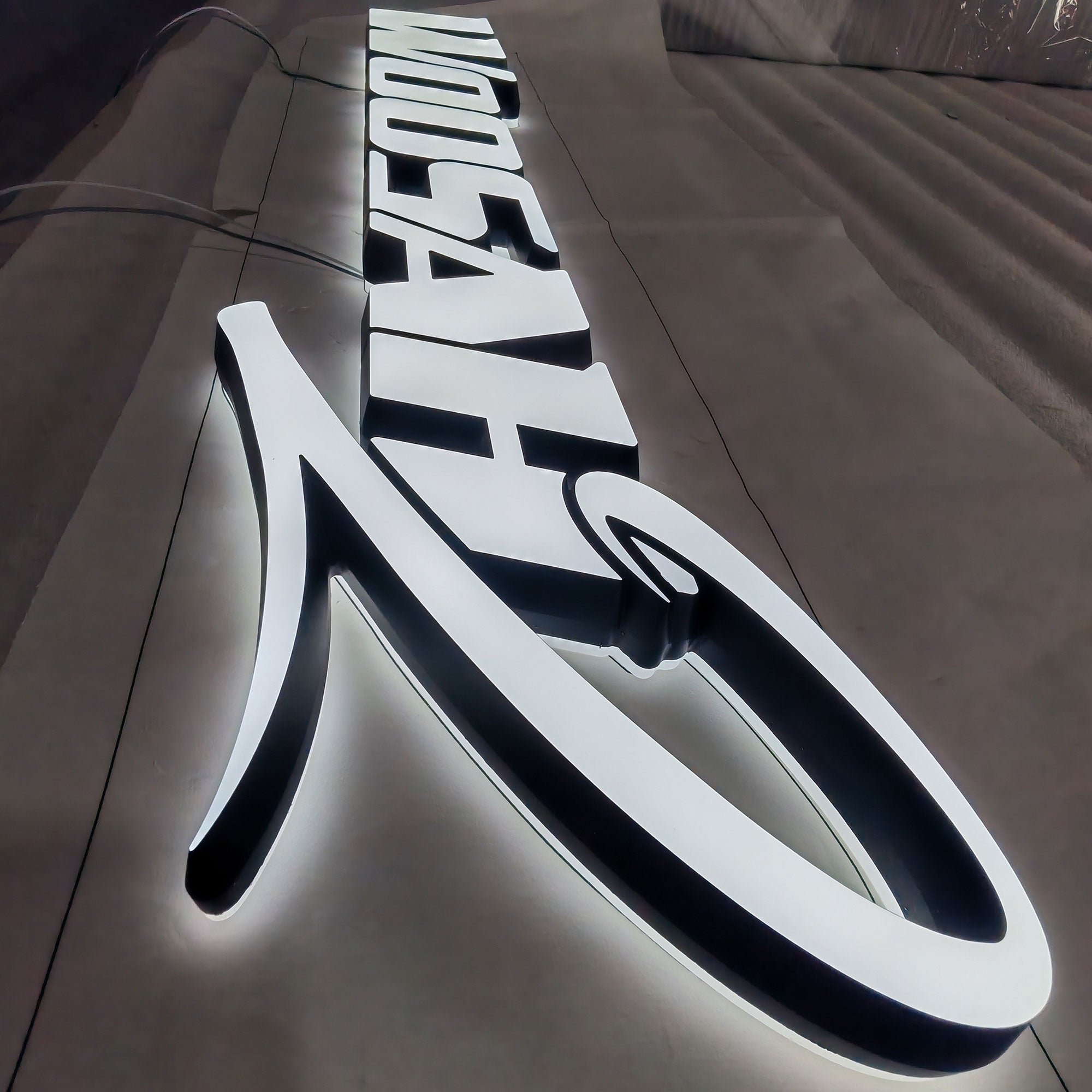 3D Lighted UP Letters Sign Office Wall Mounted Acrylic Frontlit Backlit Letters Sign Illuminated Company Logo Signs