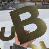 Company Lobby Wall Metal Signage Custom Flat Cut Stainless Steel Letters with Bronze Brushed Finish