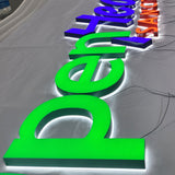 Business Brand Logo Front Acrylic Led 3D Letters Sign Outdoor Back Illuminated Shop Custom Signage