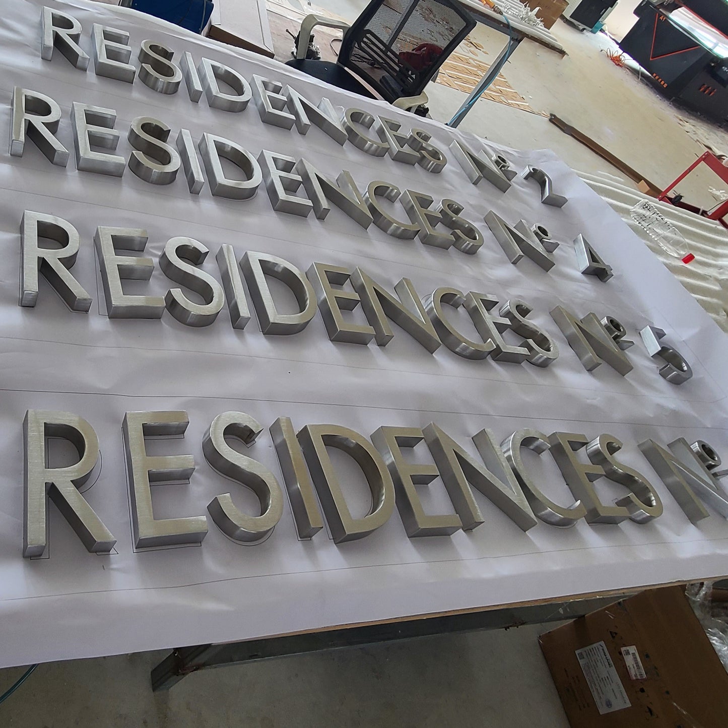 3D Stainless Steel Channel Letters Storefront Brand Logo Sign Metal Brushed Letters Sign