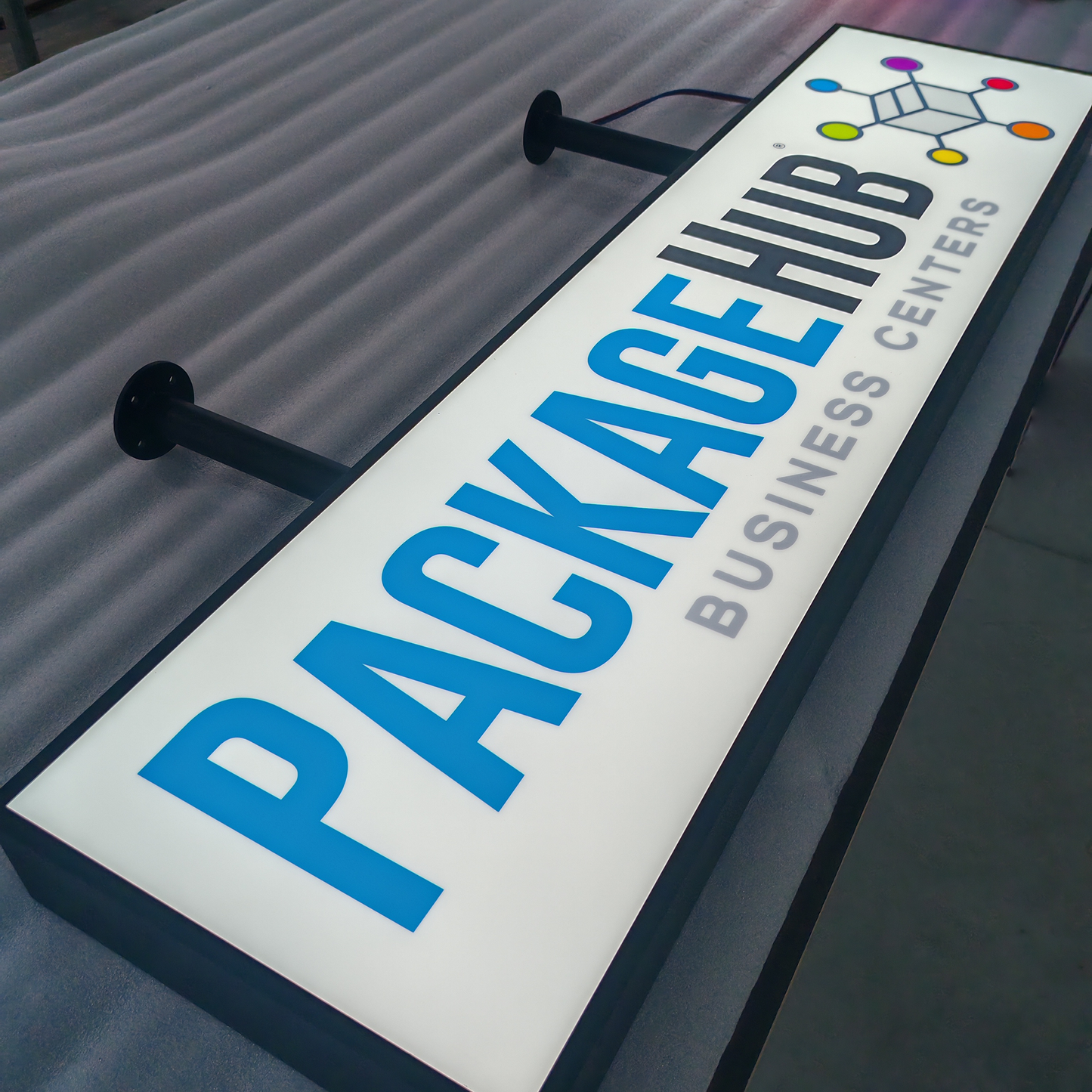 Shop Door Front Hanging Illuminated Signboard Custom Design LED Cabinet Sign Stainless Steel Fabricated Acrylic Light Box