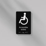 Company custom door sign acrylic bead braille sign ADA standard adhensive wall signage for office