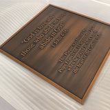 Cast copper brass custom plaques personalized memorial signage company indoor wall signs historical building signs