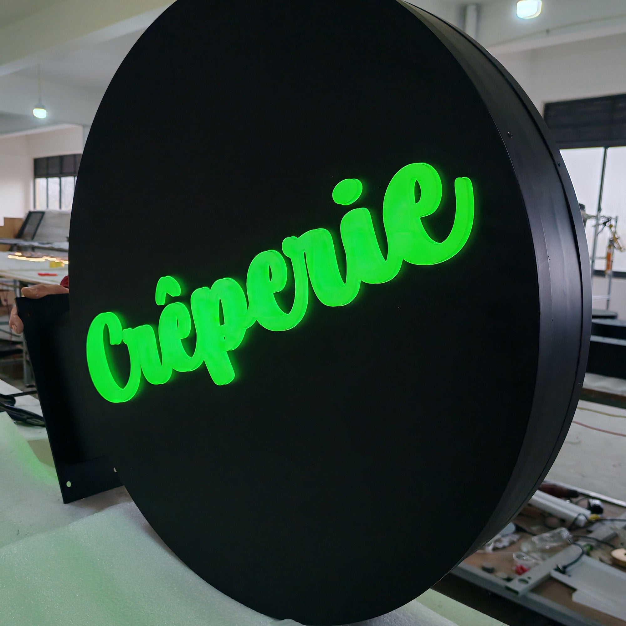 LED RGB outdoor billboard stainless steel double lit lightbox sign custom barber shop wall blade sign