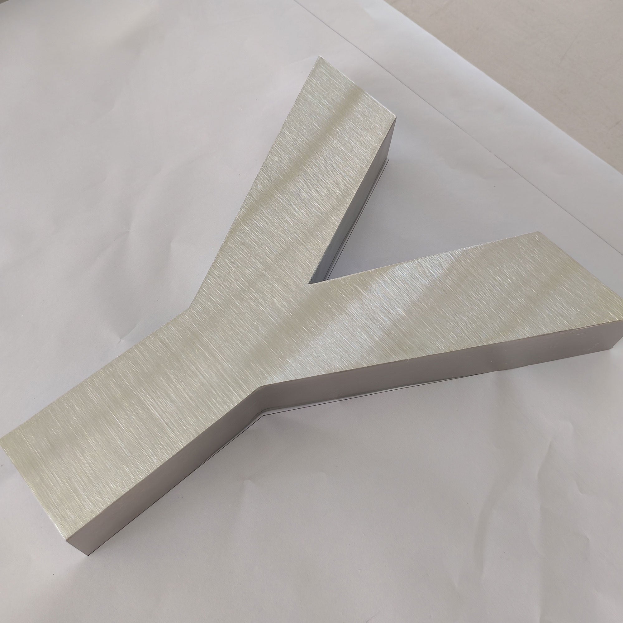 Personalized 3D Metal Letter Signs Exterior Business Wall Logo Sign Brushed Finish Stainless Steel Channel Letters