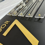 Personalized Acrylic Plaque Sign Wall Mounted Directional Signs Custom Company Indoor Room Way-finding Signages