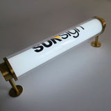 Waterproof Exterior Round Tube Acrylic Lightbox Led Full-Lit Restaurant Shop Front Sign with Logo Printed