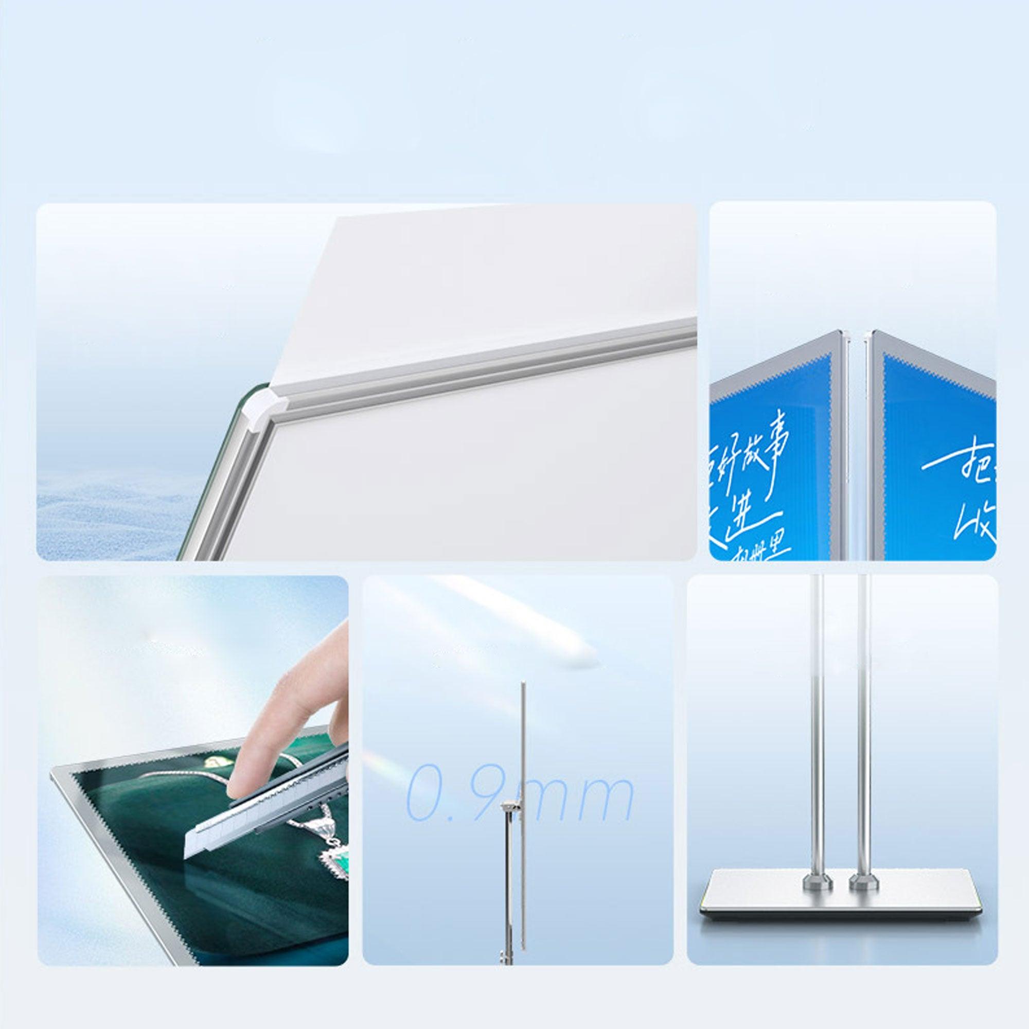 Free Standing Tempering Glass Ultra Thin Lightbox Adjustable Portable LED Advertising Screen Display