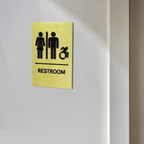 Customized Stainless Steel Gold Brushed Braille Wall Signs Office Indoor 3D Acrylic Cut Braille Sign