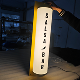 Custom Illuminated Signage Store Door Front Round Tube Light Box Wall Acrylic Full Lit Lightbox