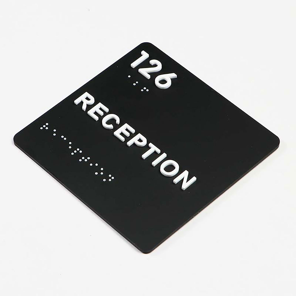 Custom Hotel Reception Sign Restroom Braille Signage Interior Sign Wall Braille Directional Sign