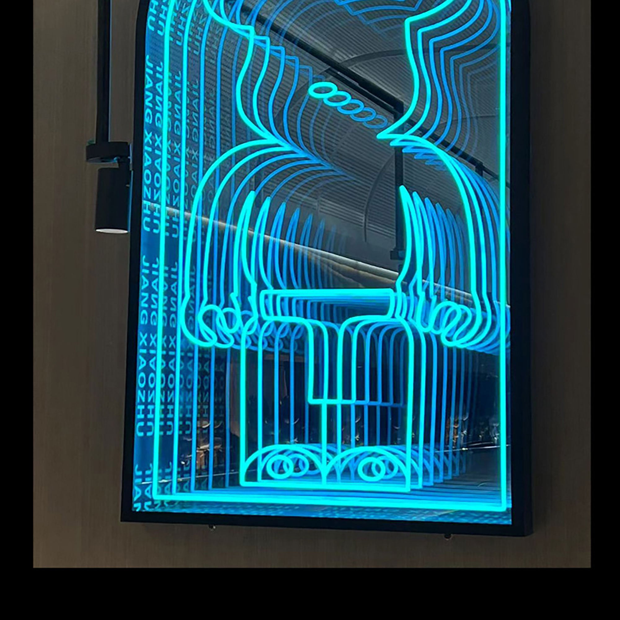 Custom design 3d Led infinite mirror sign living room wall abyss mirror neon infinity mirror indoor home decoration