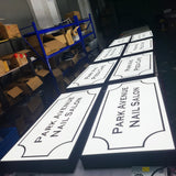 Shop front exterior waterproof face illuminated wall mounted led light box sign advertising acrylic light up sign