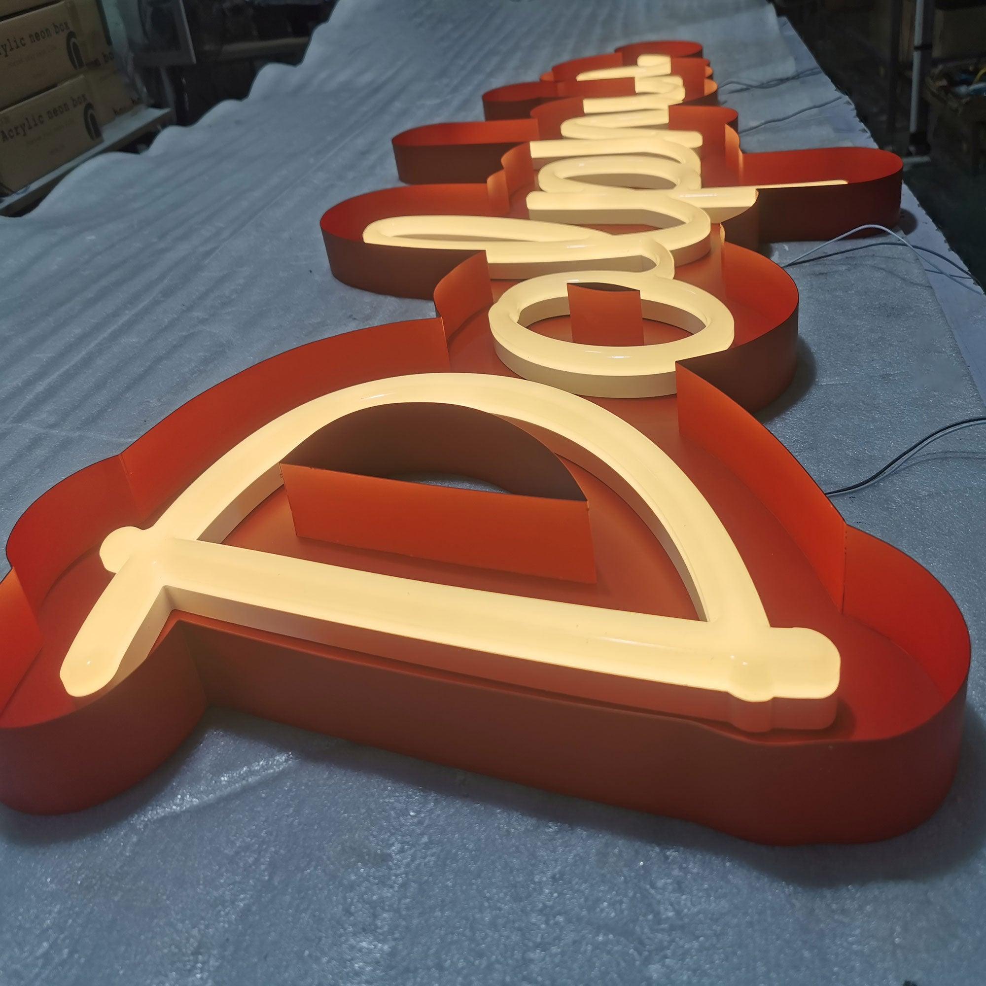 Customized Business Shopfront Indoor Acrylic Letters Electronic Custom LED Faux Neon Signs