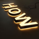 Storefront Acrylic Mini Led Lighted Solid Customized Letters 3D Shop Signage Advertising Painted Sign Letters