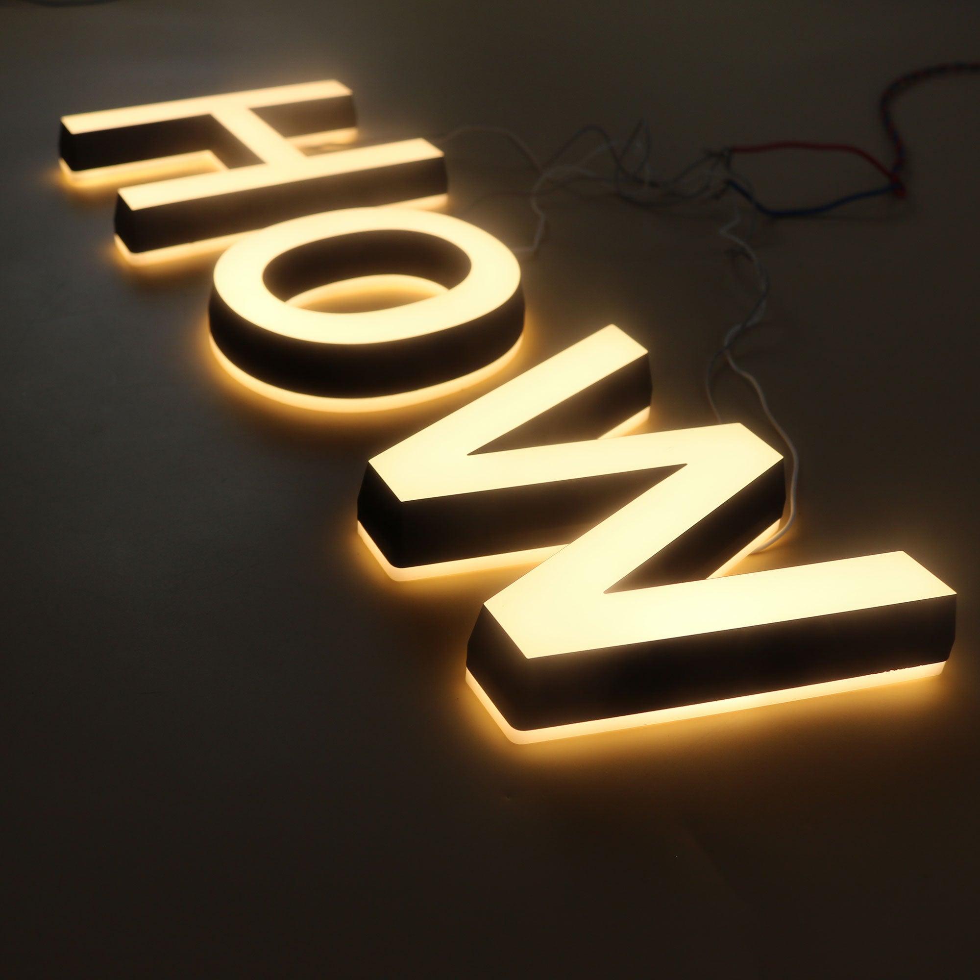 Storefront Acrylic Mini Led Lighted Solid Customized Letters 3D Shop Signage Advertising Painted Sign Letters