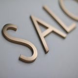 Flat cut solid stainless steel letters for wall decoration indoor and outdoor advertising logo business signage