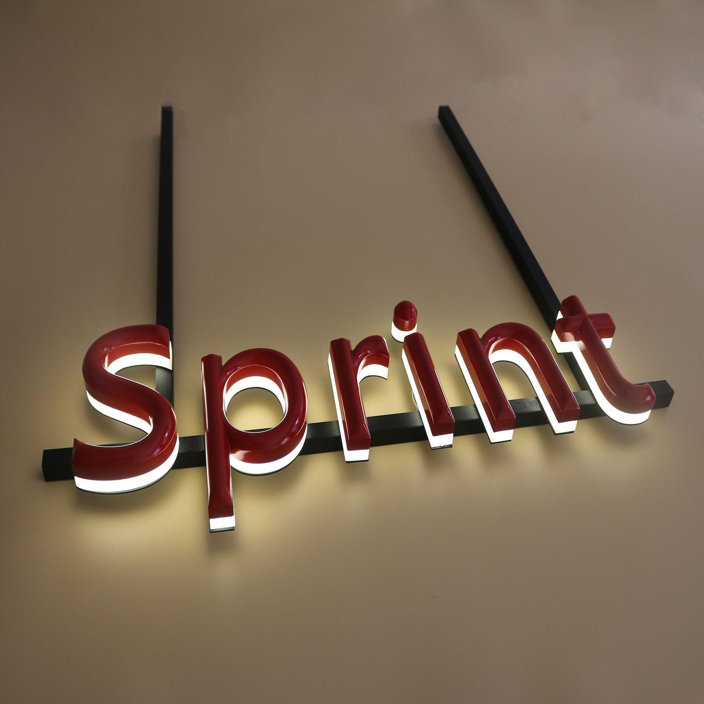 Custom hanging shopfront acrylic small mini led letters acrylic light solid letters signage company logo backlit sign