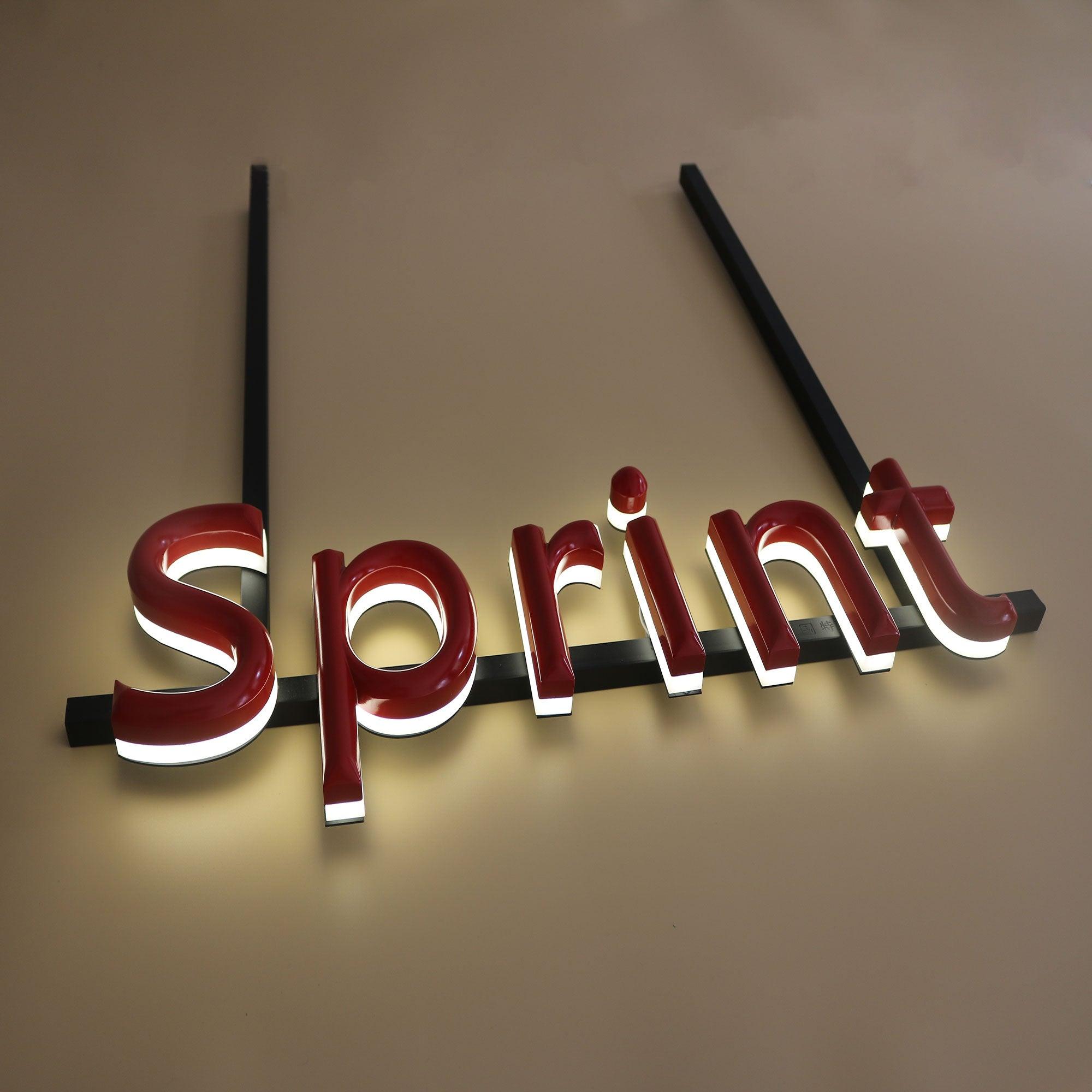 Custom hanging shopfront acrylic small mini led letters acrylic light solid letters signage company logo backlit sign
