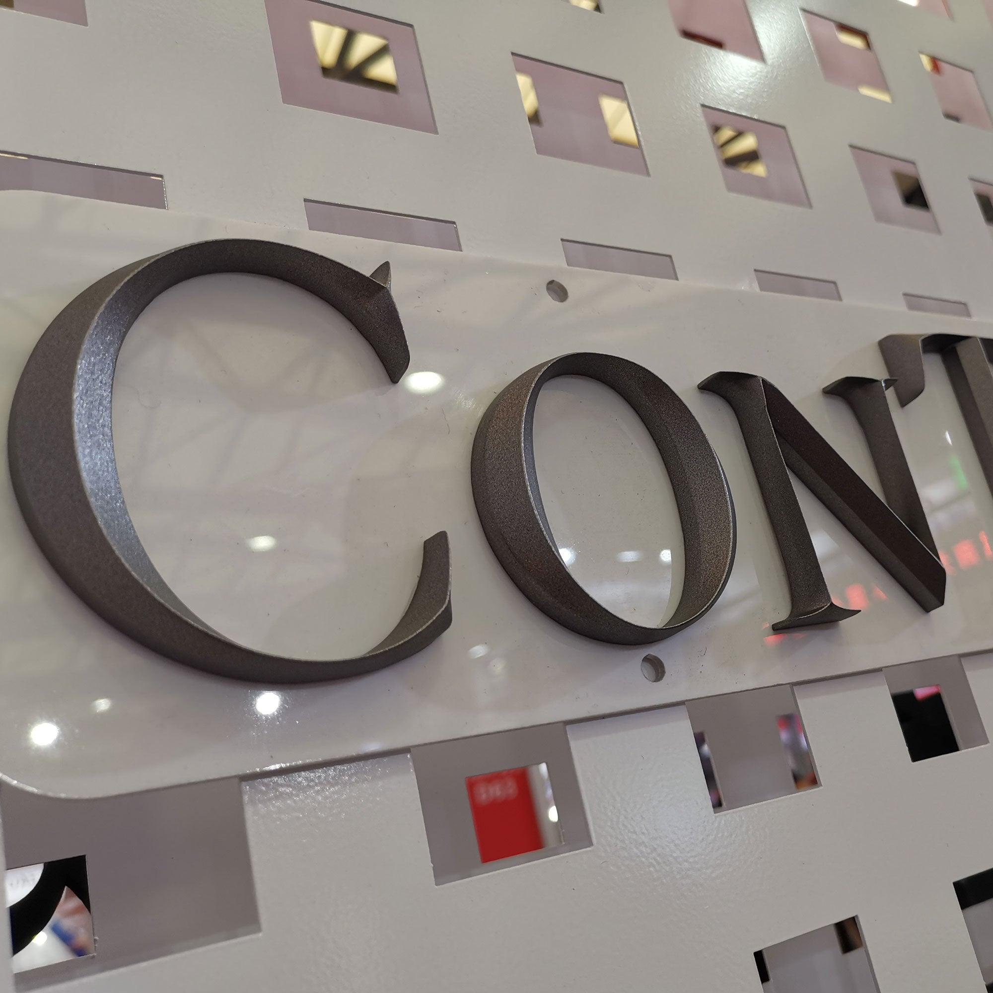 Indoor signs store 3D stainless steel letters bob illuminated letter signs beveled face finish