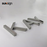 Flat cut stainless steel letters for wall indoor silver mirror finish channel letters business signage