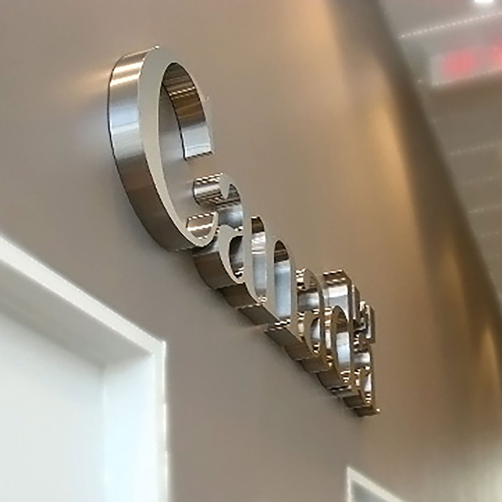 Metal 3D logo Brushed Surface Silver Non Illuminated Channel Letters I ...
