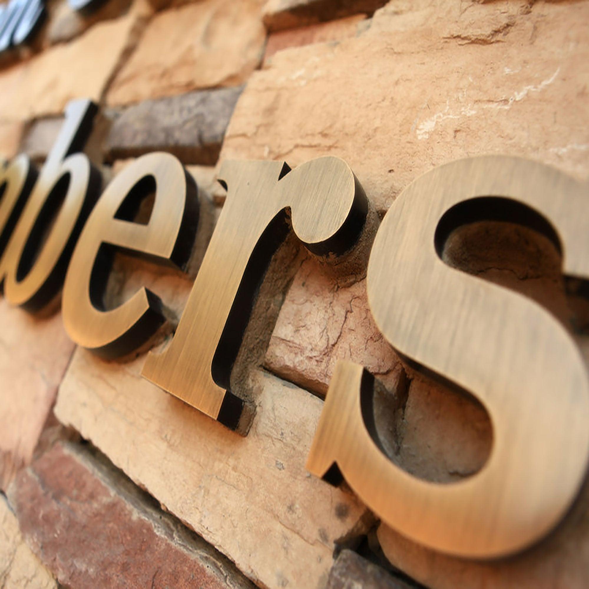Bronze Fabricated Vintage Signs Alphabet Business Logos Metal Sign Outdoor Letters Signage