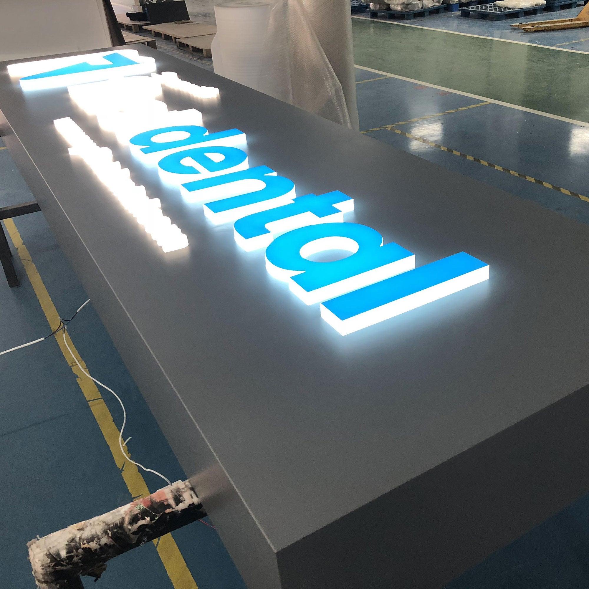Business display custom led cabinet sign outdoor illuminated lightbox sign led acrylic letters