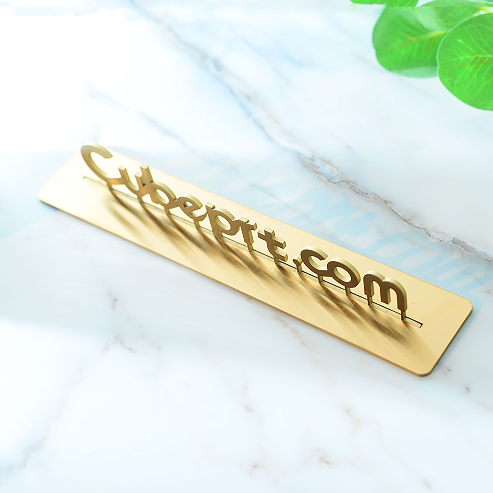 Free standing solid gold metal letters stainless steel company reception sign house numbers