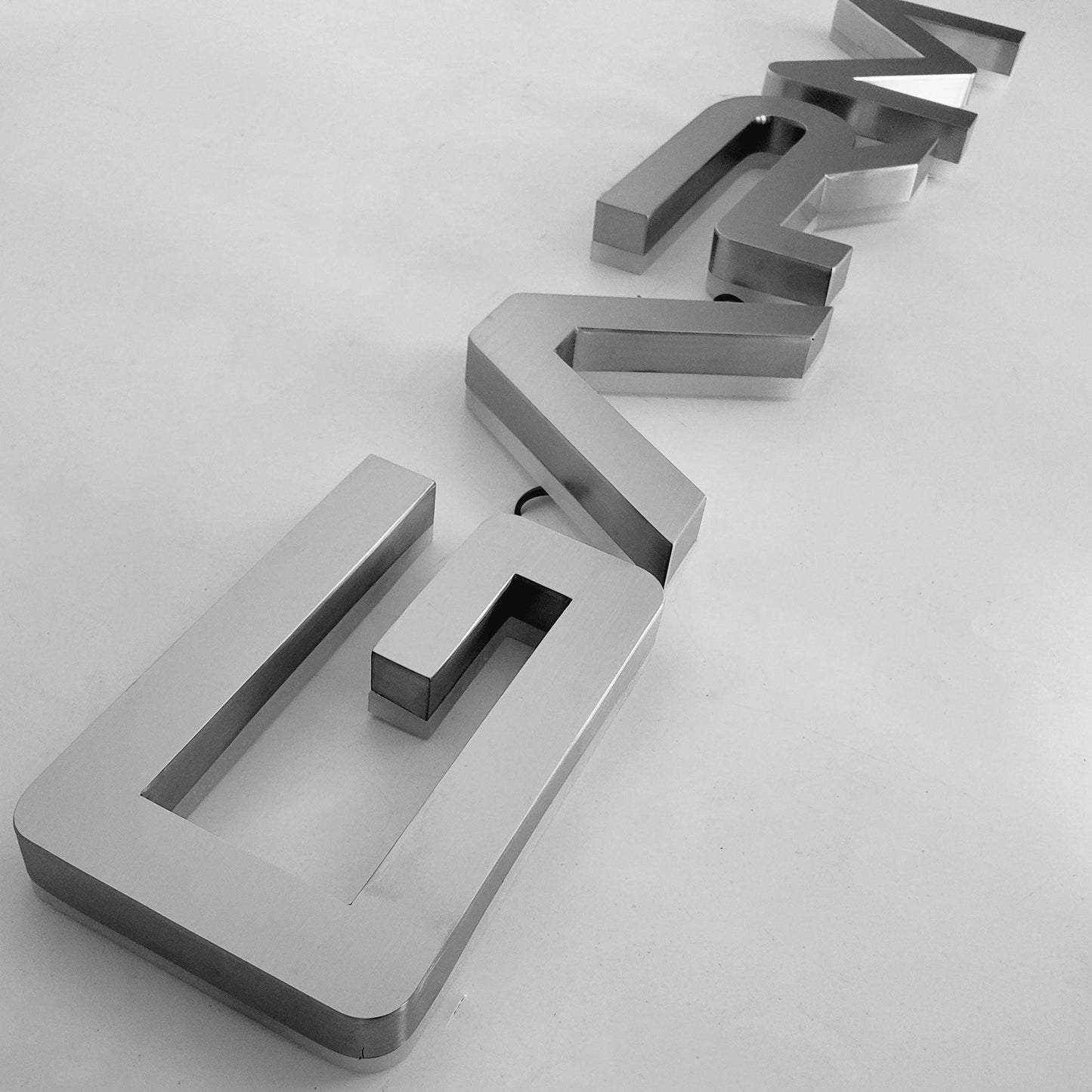 Custom Led CNC Cutting Stainless Steel Silver Color Backlit Letter Sign 3D Reverse Lit Decorative Metal Alphabet