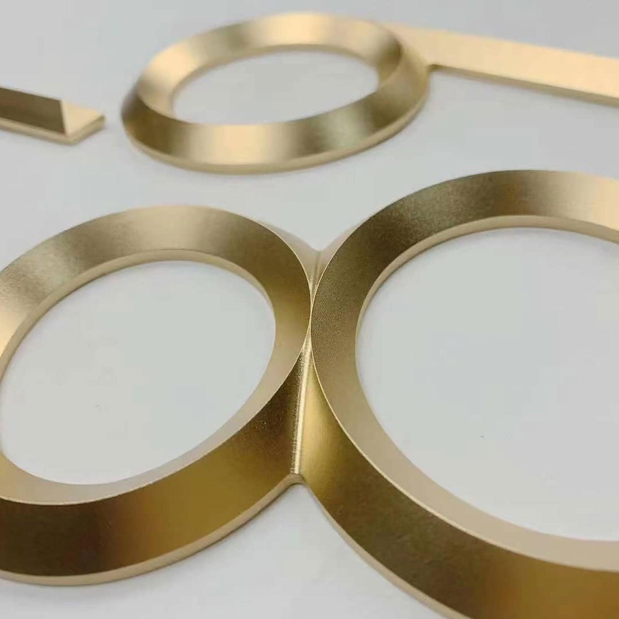 Business sign gold 3d metal letters laser cut custom wall 3d logo sign with beveled face