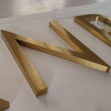 Gold Color Laser Cut 3D Metal Alphabet Brushed Letters Stainless Steel Letter For Interior Wall Signs