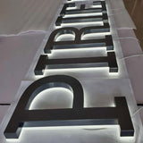Fast delivery Led Channel Letter Sign Led Back Illuminate Letter Signs Store Stainless Steel Business Sign Outdoor Installation