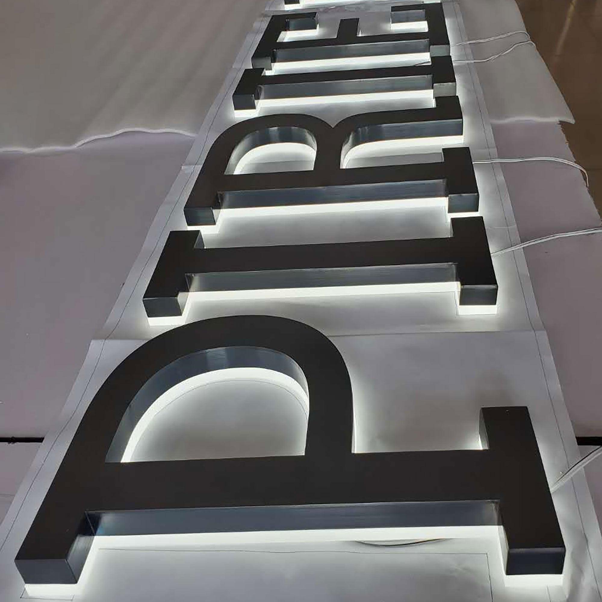 Fast delivery Led Channel Letter Sign Led Back Illuminate Letter Signs Store Stainless Steel Business Sign Outdoor Installation