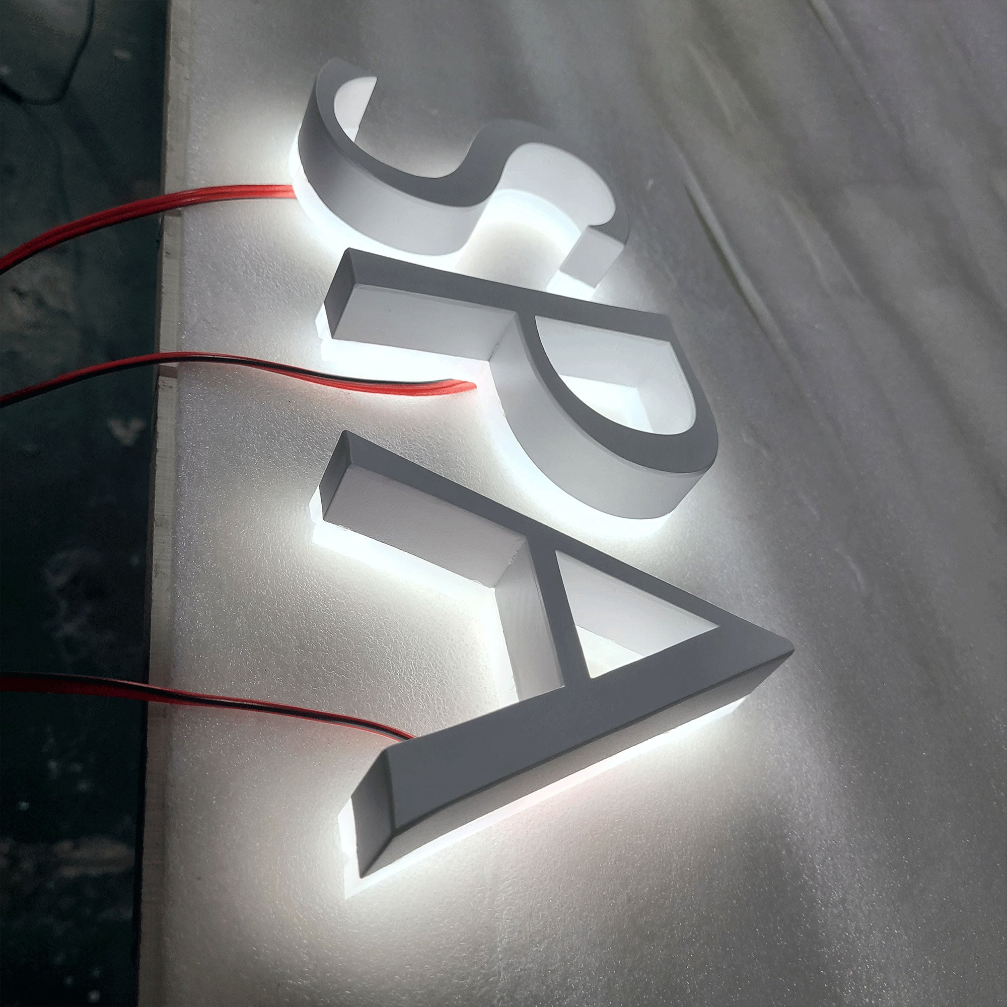 Custom Led Business Sign Back Lighted Advertising Channel Letters Comapny Logo 3D Backlit Electronic Sign