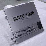 Silver Brushed Metal Plates Stainless Steel Sign Wall Mounted Braille Signage Directional Signs