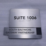 Silver Brushed Metal Plates Stainless Steel Sign Wall Mounted Braille Signage Directional Signs