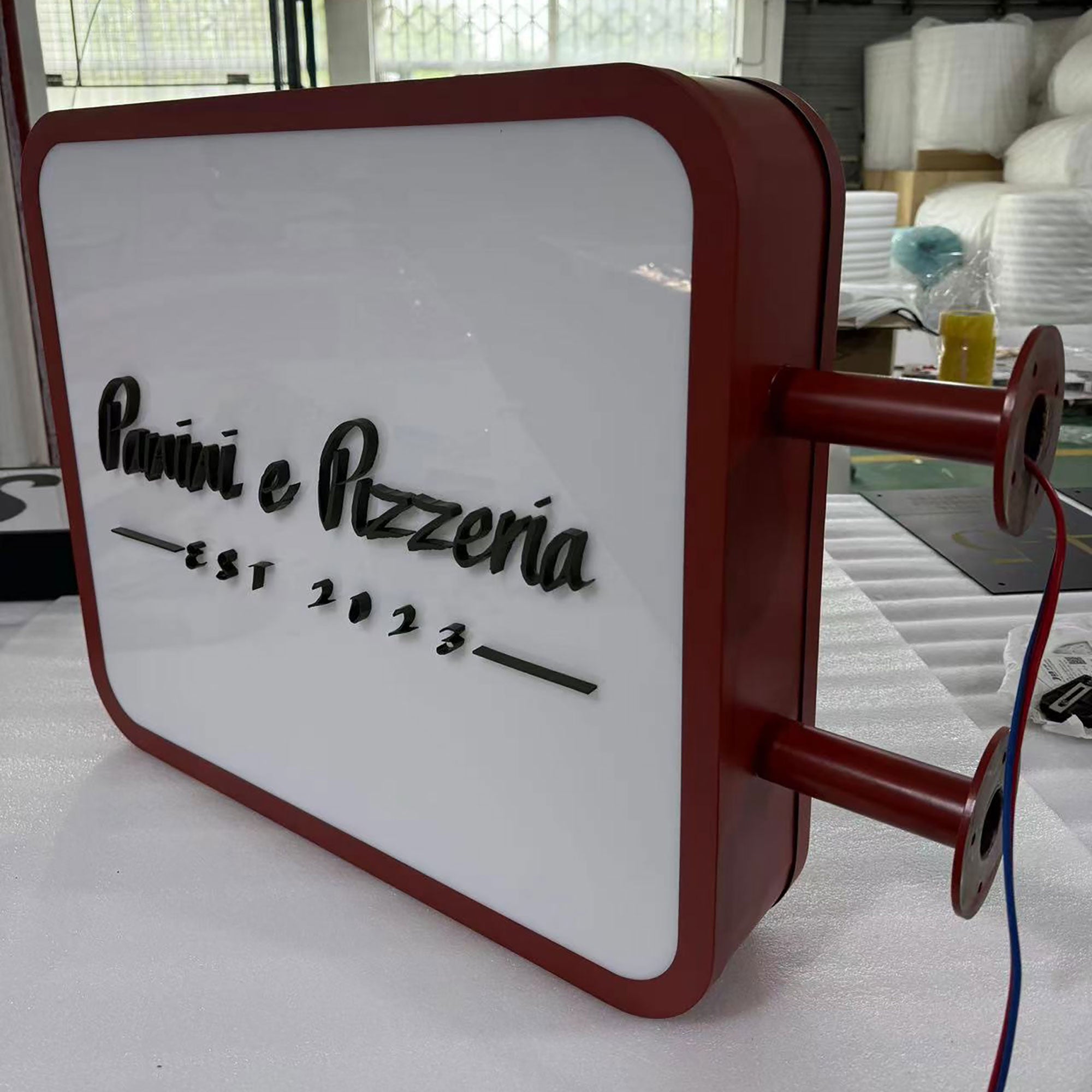 Rectangle Light Box Double Sided Illuminated Display Signs Custom Wall Blade Signs LED Business Logo Signage